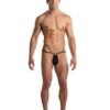 Male Power G-String w/Front Ring Black O/S