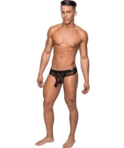 Hoser Stretch Mesh Thong Black S/M