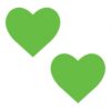 Neva Nude Temperature Reactive Heart Pasties - Neon Green