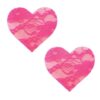 Neva Nude Black Light Lace Heart Pasties - Pink O/S