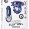 Sensuelle Remote Control Rechargeable Bullet Ring - Blue