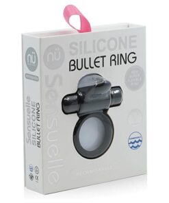 Sensuelle 7 Function Silicone Bullet Ring - Black
