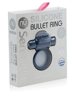 Sensuelle 7 Function Silicone Bullet Ring - Navy