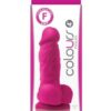 Colours Pleasures 4" Dong w/Balls & Suction Cup - Pink