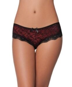 Cage Back Lace Panty Black/Red X/L