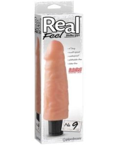 Real Feel No. 9  Long 9" Vibe Waterproof - Mutli-speed Flesh