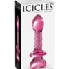 Icicles No. 82 Hand Blown Glass Butt Plug - Ribbed/Pink