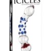 Icicles No. 18 Hand Blown Glass Massager - Clear w/Blue Knobs