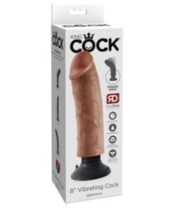 King Cock 8" Vibrating Cock - Tan