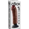 King Cock 8" Vibrating Cock - Brown