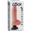 King Cock 8" Vibrating Cock w/Balls - Flesh