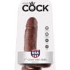 King Cock 7" Cock w/Balls - Brown