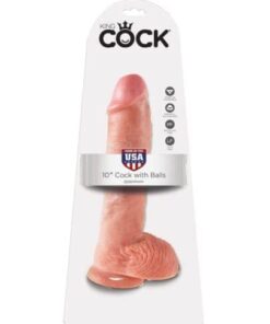 King Cock 10" Cock w/Balls - Flesh