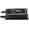 Rouge Padded Leather Wrist Cuffs - Black