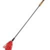 Rouge Riding Crop w/Rounded Wooden Handle - Red