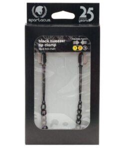 Spartacus Adjustable Black Tweezer Nipple Clamps w/Chain