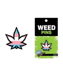 Wood Rocket Weed Trans Pride Leaf Large Pin - Multi Color