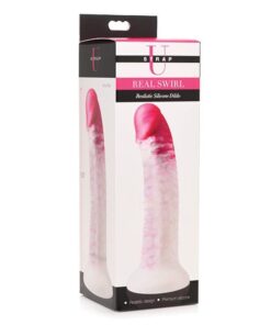 Strap U Real Swirl Realistic Silicone Dildo - Pink